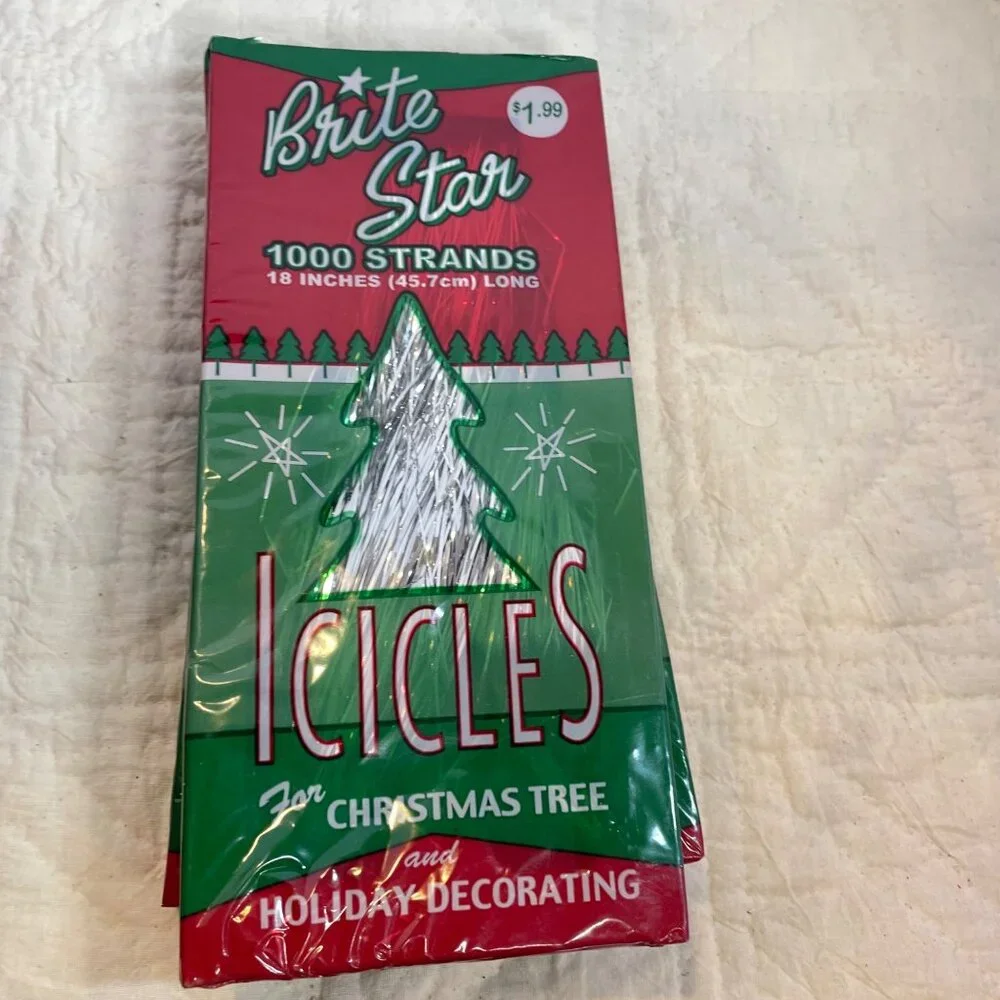 Brite Star Icicles For Christmas Tree & Holiday Decorating - 4 Packs Red/Green 1